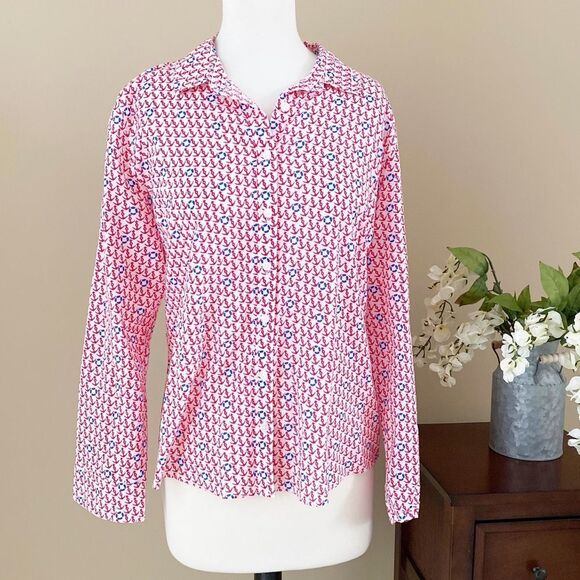 Crown & Ivy Nautical Button Down Blouse - Picture 1 of 6